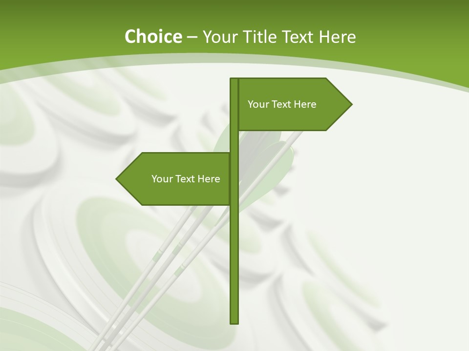 A Green Arrow On Top Of A Green Target PowerPoint Template