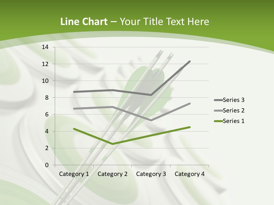 A Green Arrow On Top Of A Green Target PowerPoint Template