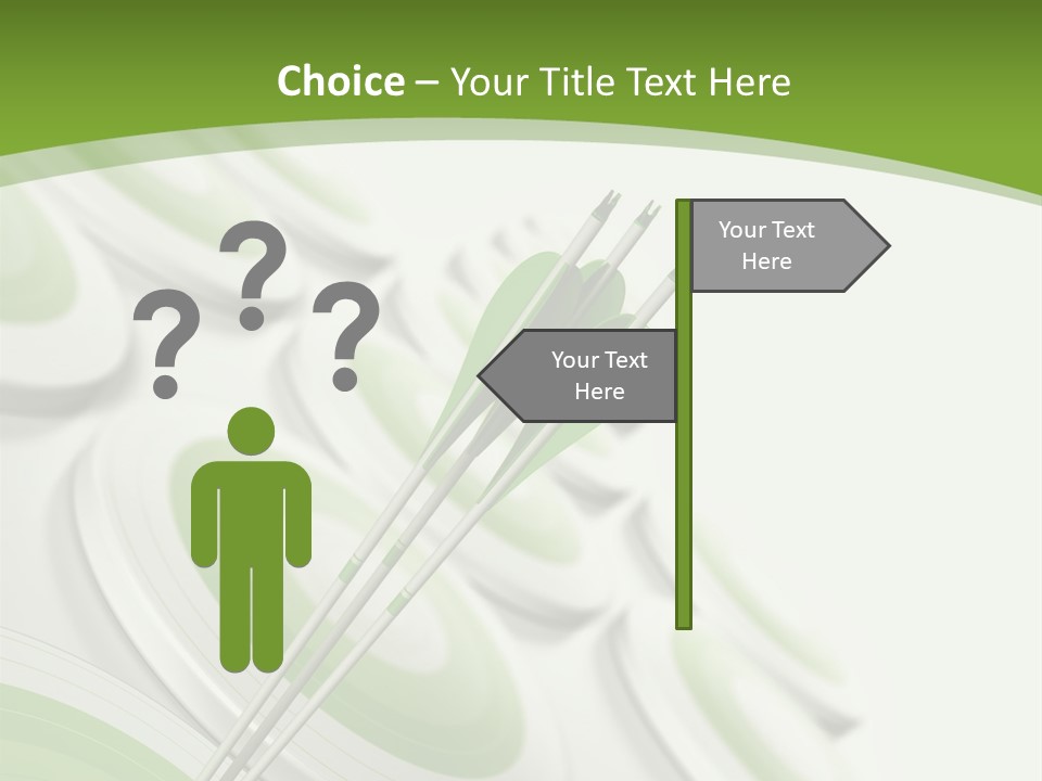 A Green Arrow On Top Of A Green Target PowerPoint Template