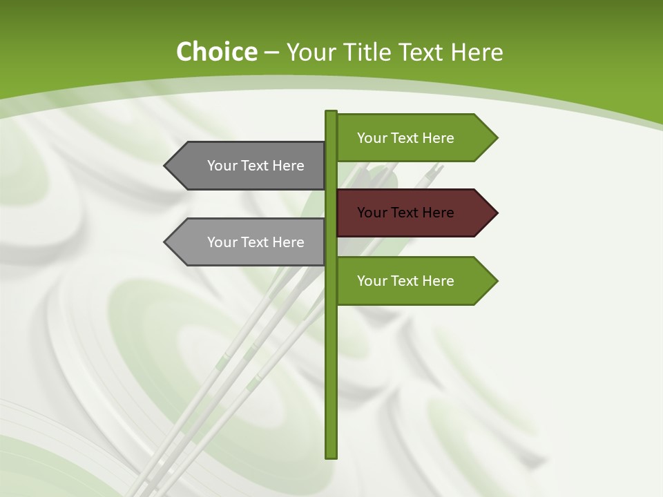 A Green Arrow On Top Of A Green Target PowerPoint Template