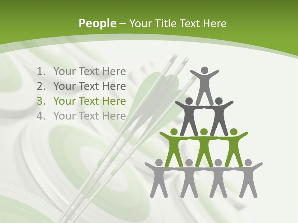A Green Arrow On Top Of A Green Target PowerPoint Template