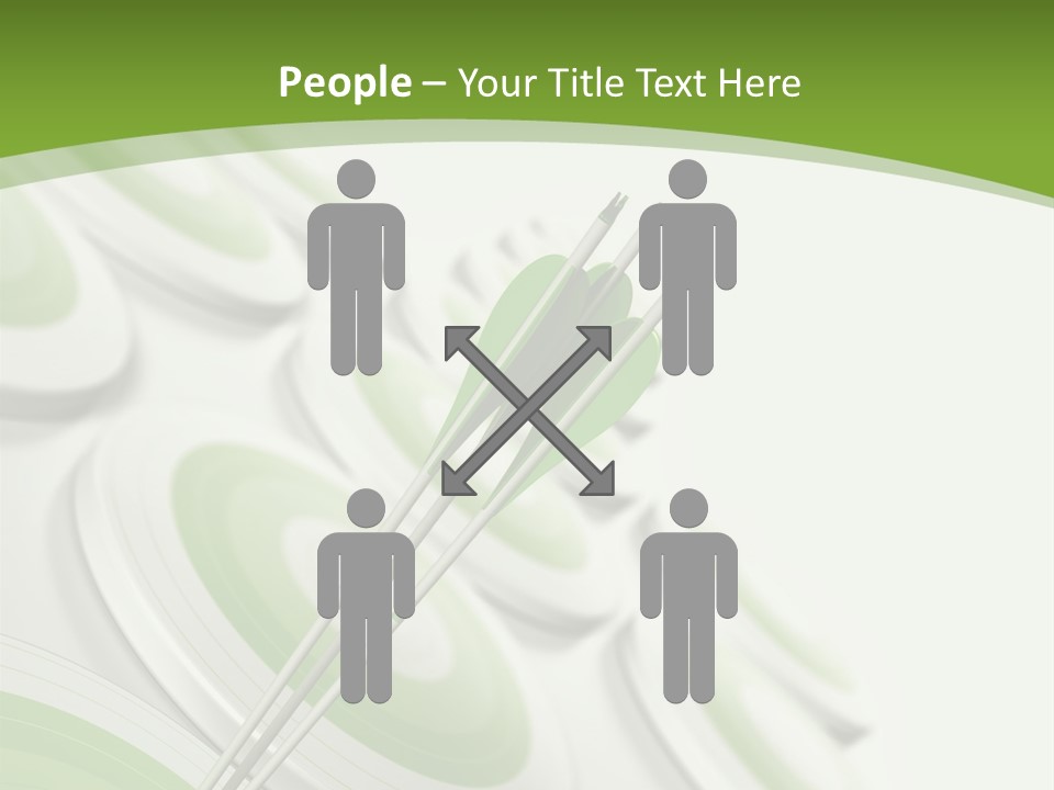 A Green Arrow On Top Of A Green Target PowerPoint Template