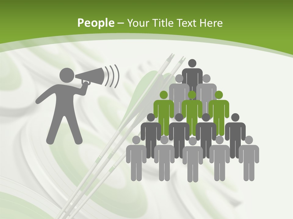 A Green Arrow On Top Of A Green Target PowerPoint Template