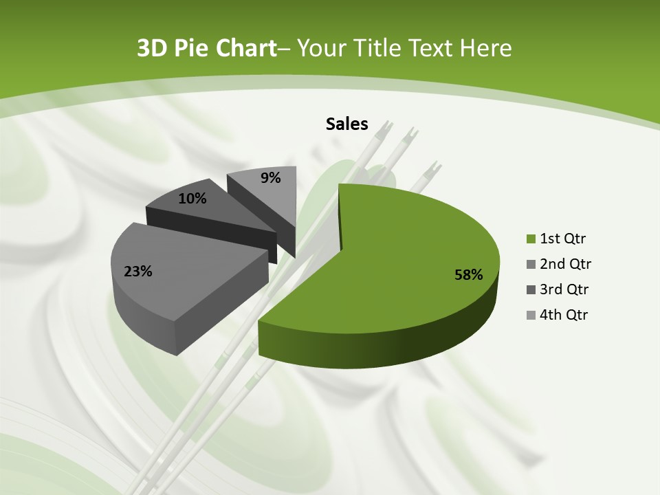 A Green Arrow On Top Of A Green Target PowerPoint Template