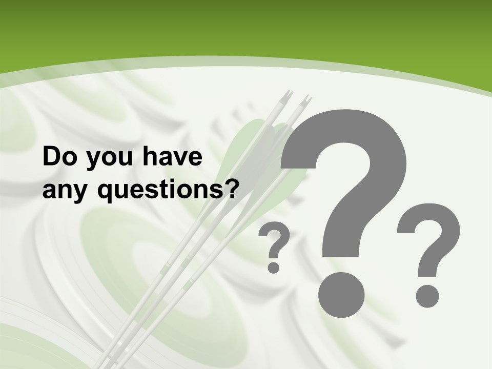 A Green Arrow On Top Of A Green Target PowerPoint Template