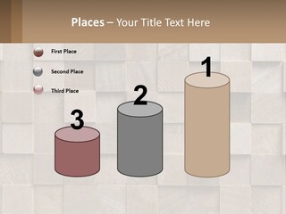 A Wall Made Of Wooden Blocks With A Brown Background PowerPoint Template