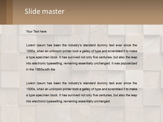A Wall Made Of Wooden Blocks With A Brown Background PowerPoint Template
