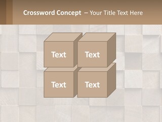 A Wall Made Of Wooden Blocks With A Brown Background PowerPoint Template