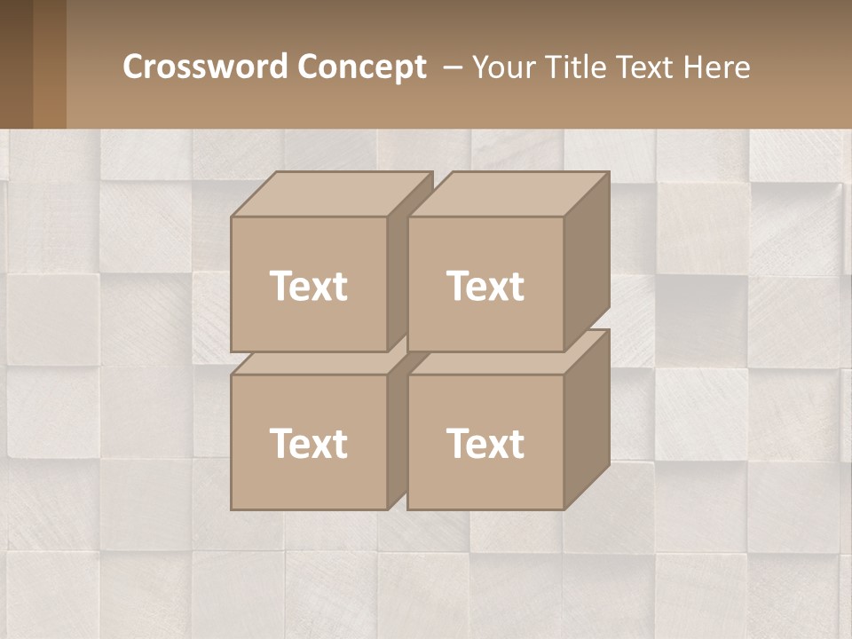 A Wall Made Of Wooden Blocks With A Brown Background PowerPoint Template