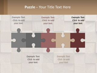 A Wall Made Of Wooden Blocks With A Brown Background PowerPoint Template
