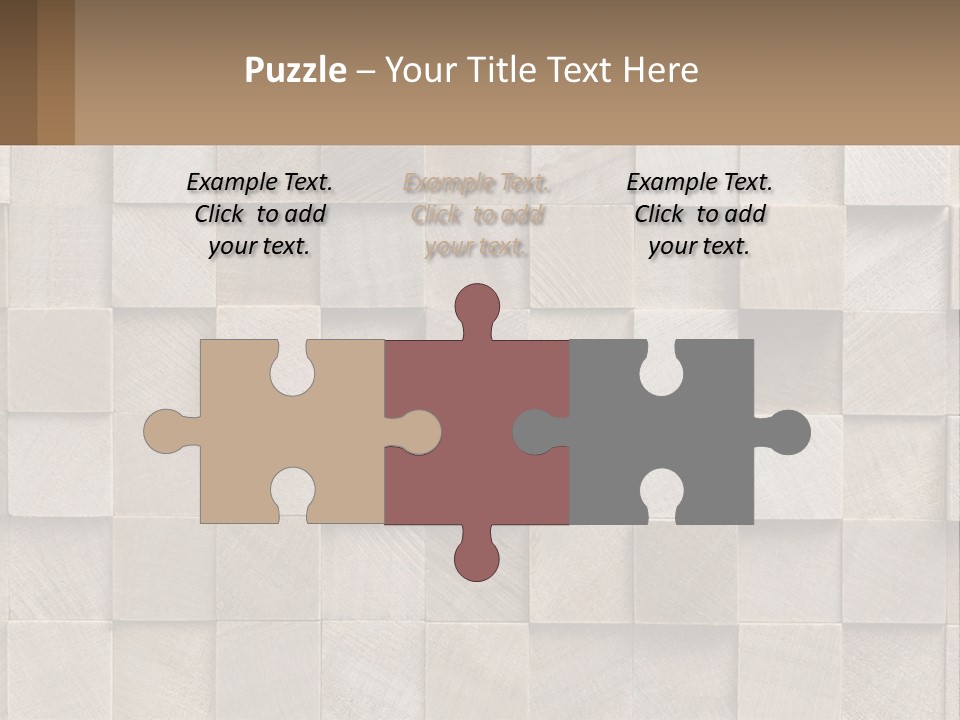 A Wall Made Of Wooden Blocks With A Brown Background PowerPoint Template