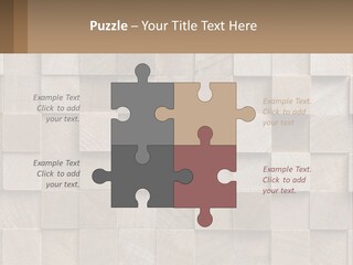 A Wall Made Of Wooden Blocks With A Brown Background PowerPoint Template
