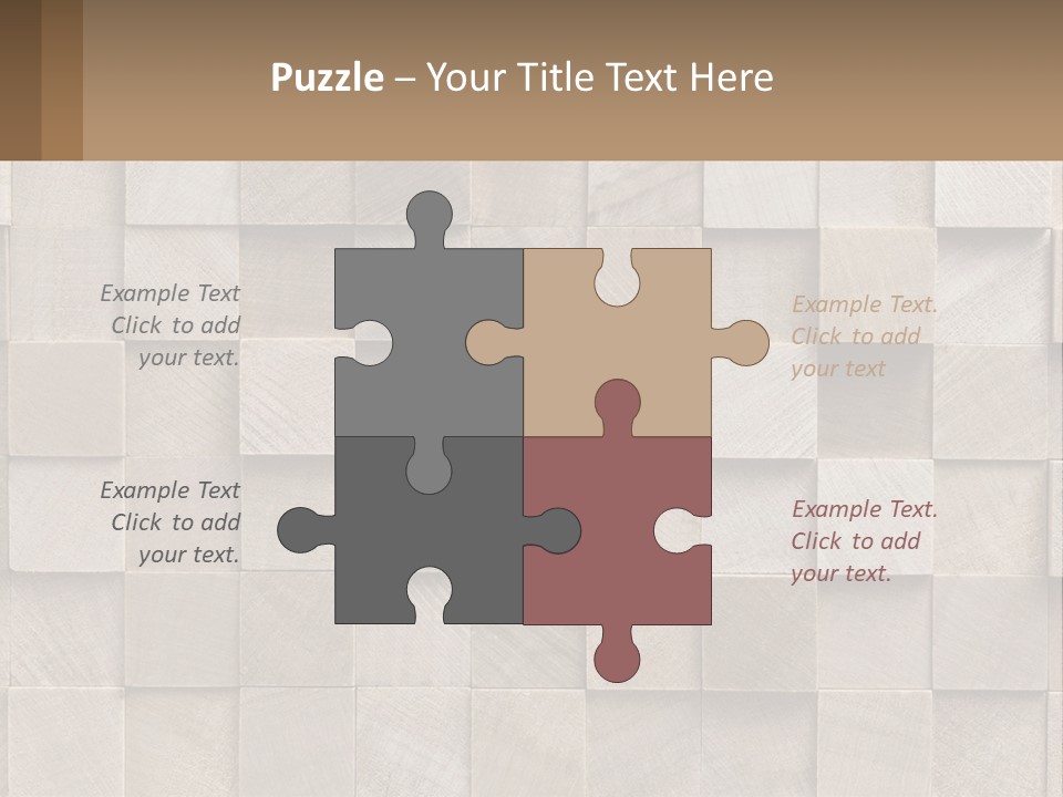 A Wall Made Of Wooden Blocks With A Brown Background PowerPoint Template