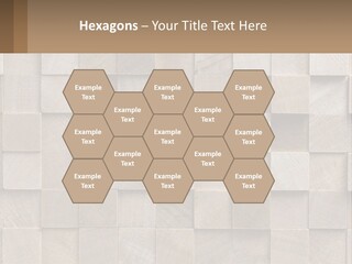 A Wall Made Of Wooden Blocks With A Brown Background PowerPoint Template