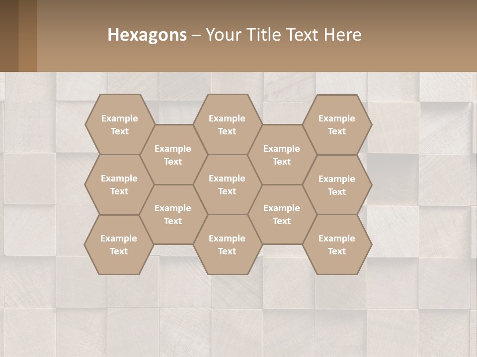 A Wall Made Of Wooden Blocks With A Brown Background PowerPoint Template