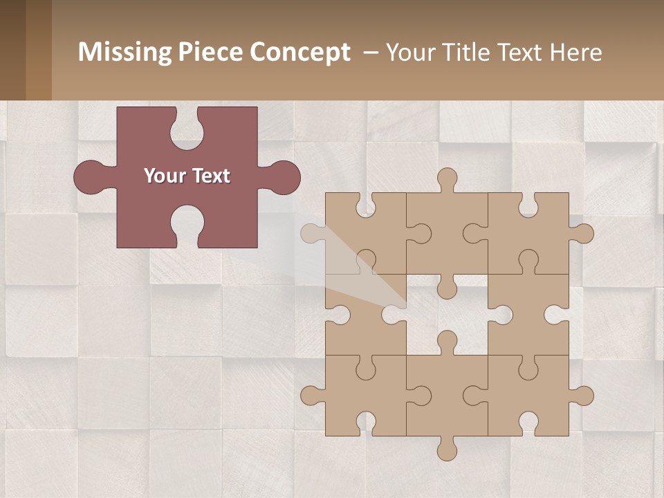 A Wall Made Of Wooden Blocks With A Brown Background PowerPoint Template
