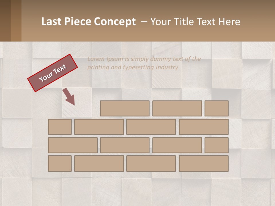 A Wall Made Of Wooden Blocks With A Brown Background PowerPoint Template