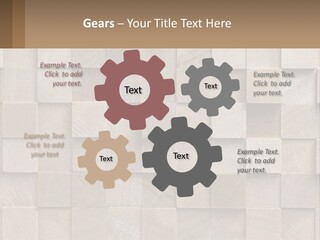 A Wall Made Of Wooden Blocks With A Brown Background PowerPoint Template