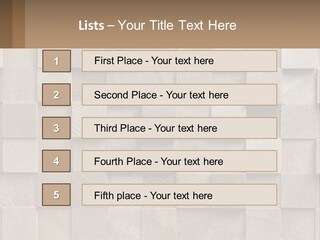 A Wall Made Of Wooden Blocks With A Brown Background PowerPoint Template