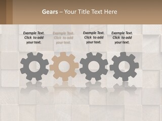 A Wall Made Of Wooden Blocks With A Brown Background PowerPoint Template