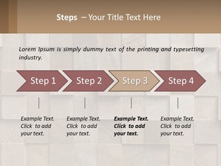 A Wall Made Of Wooden Blocks With A Brown Background PowerPoint Template