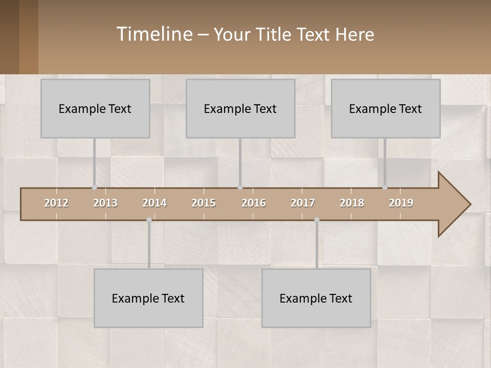 A Wall Made Of Wooden Blocks With A Brown Background PowerPoint Template