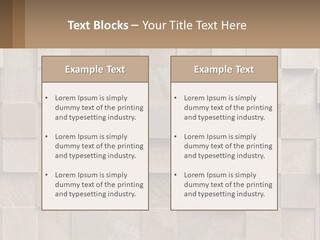 A Wall Made Of Wooden Blocks With A Brown Background PowerPoint Template