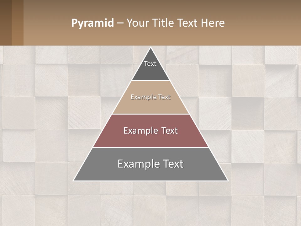 A Wall Made Of Wooden Blocks With A Brown Background PowerPoint Template