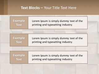 A Wall Made Of Wooden Blocks With A Brown Background PowerPoint Template