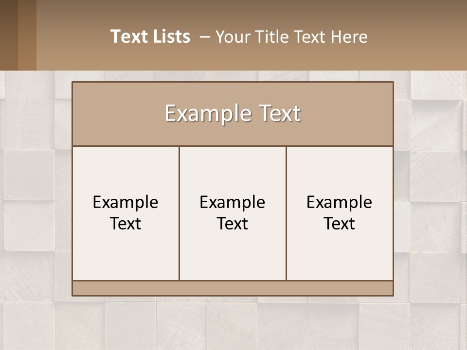 A Wall Made Of Wooden Blocks With A Brown Background PowerPoint Template