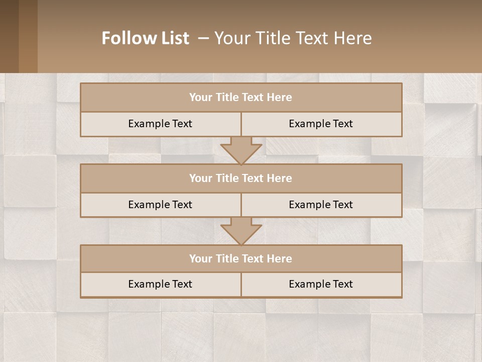 A Wall Made Of Wooden Blocks With A Brown Background PowerPoint Template