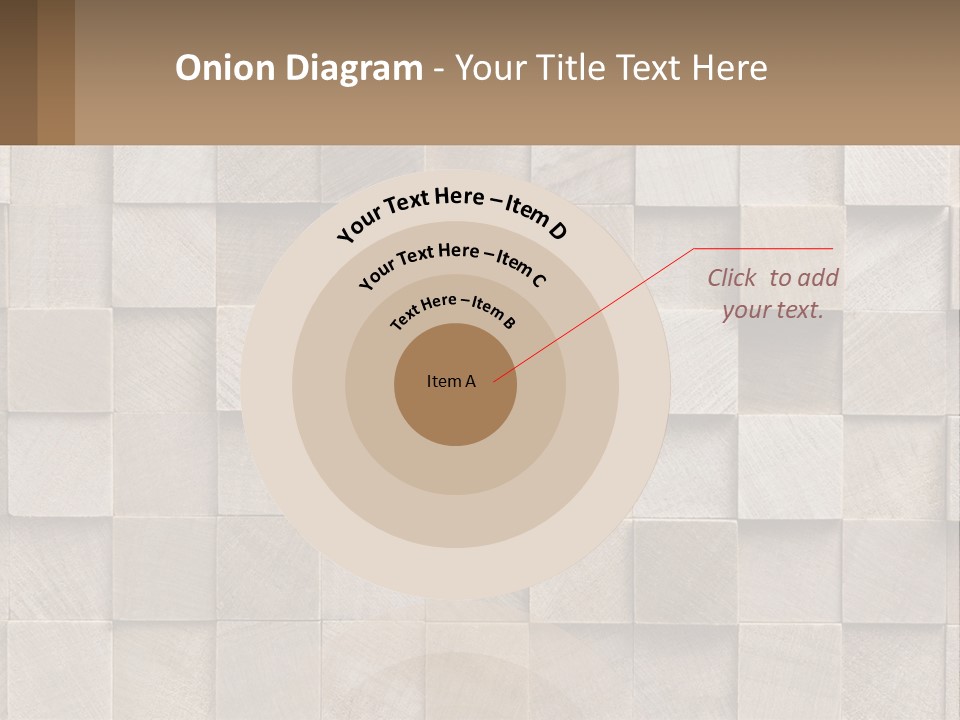 A Wall Made Of Wooden Blocks With A Brown Background PowerPoint Template