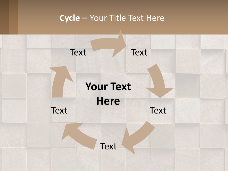 A Wall Made Of Wooden Blocks With A Brown Background PowerPoint Template