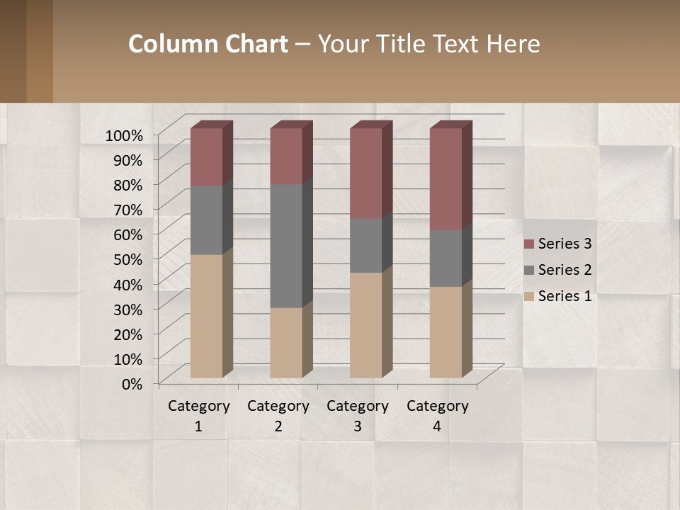 A Wall Made Of Wooden Blocks With A Brown Background PowerPoint Template