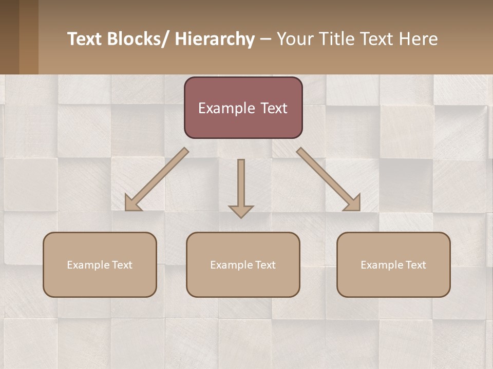 A Wall Made Of Wooden Blocks With A Brown Background PowerPoint Template