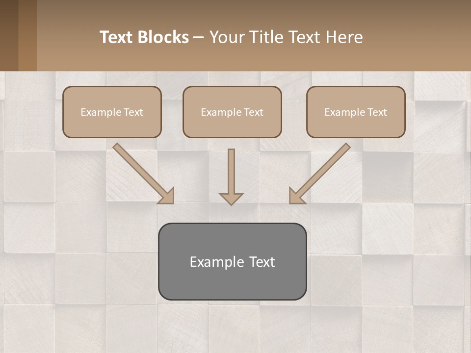 A Wall Made Of Wooden Blocks With A Brown Background PowerPoint Template