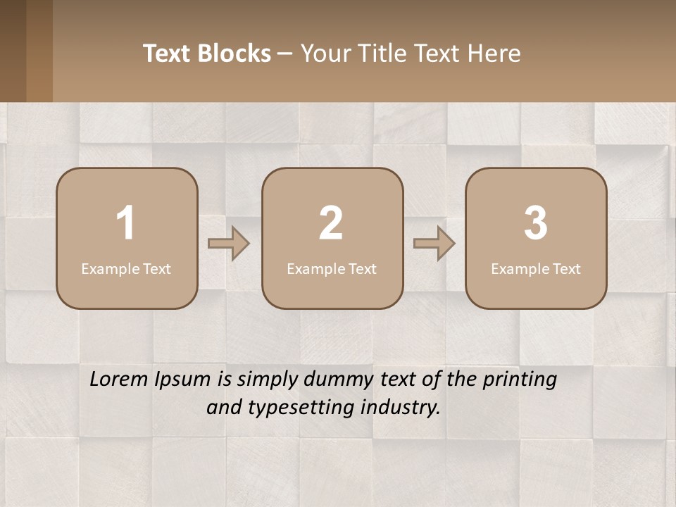 A Wall Made Of Wooden Blocks With A Brown Background PowerPoint Template