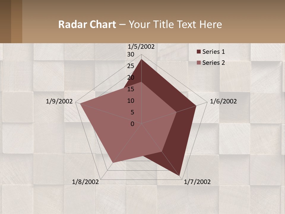 A Wall Made Of Wooden Blocks With A Brown Background PowerPoint Template