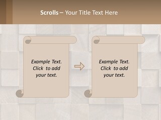 A Wall Made Of Wooden Blocks With A Brown Background PowerPoint Template