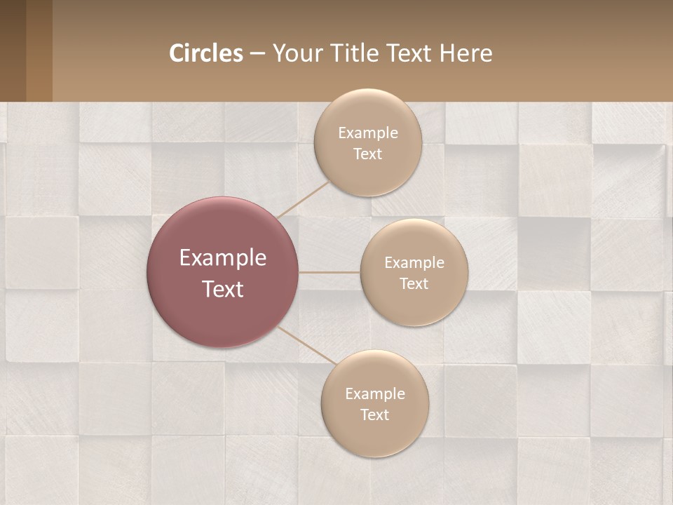 A Wall Made Of Wooden Blocks With A Brown Background PowerPoint Template