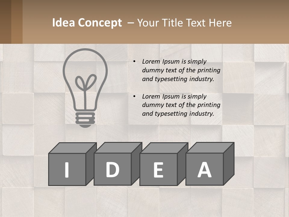 A Wall Made Of Wooden Blocks With A Brown Background PowerPoint Template