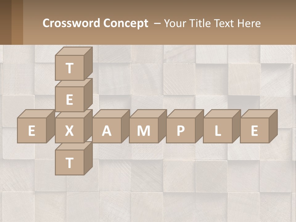 A Wall Made Of Wooden Blocks With A Brown Background PowerPoint Template