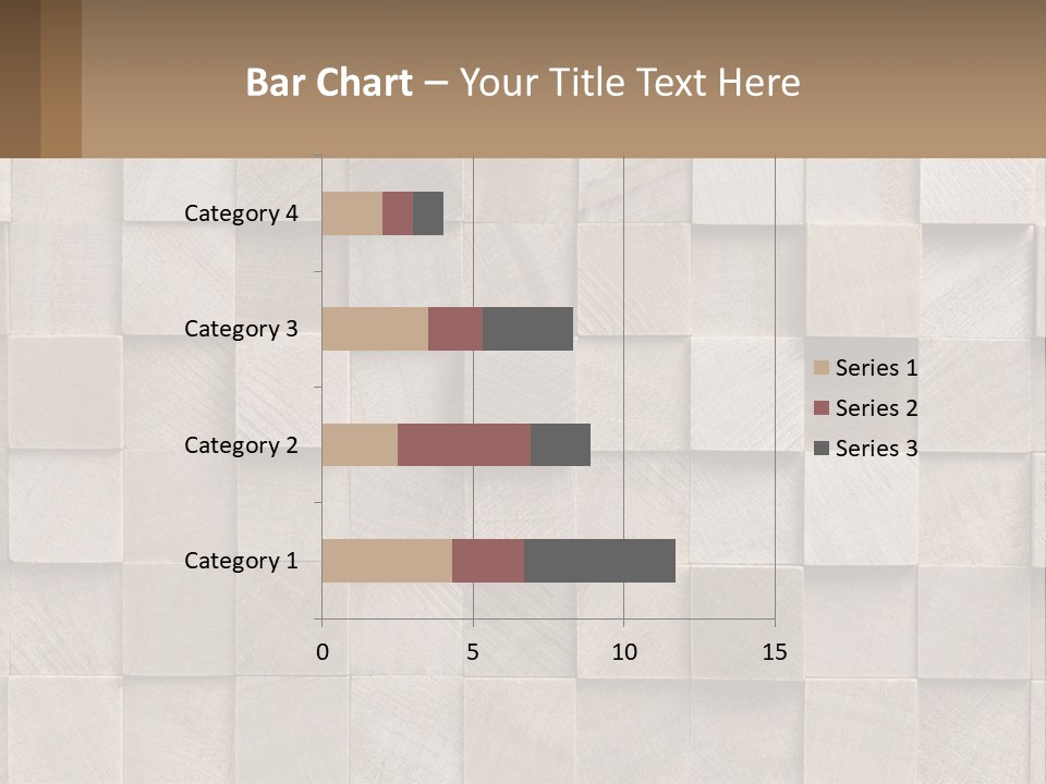 A Wall Made Of Wooden Blocks With A Brown Background PowerPoint Template