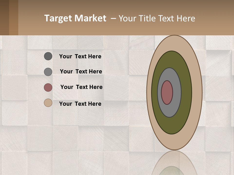 A Wall Made Of Wooden Blocks With A Brown Background PowerPoint Template