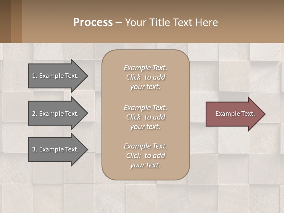 A Wall Made Of Wooden Blocks With A Brown Background PowerPoint Template