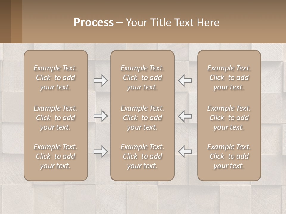A Wall Made Of Wooden Blocks With A Brown Background PowerPoint Template