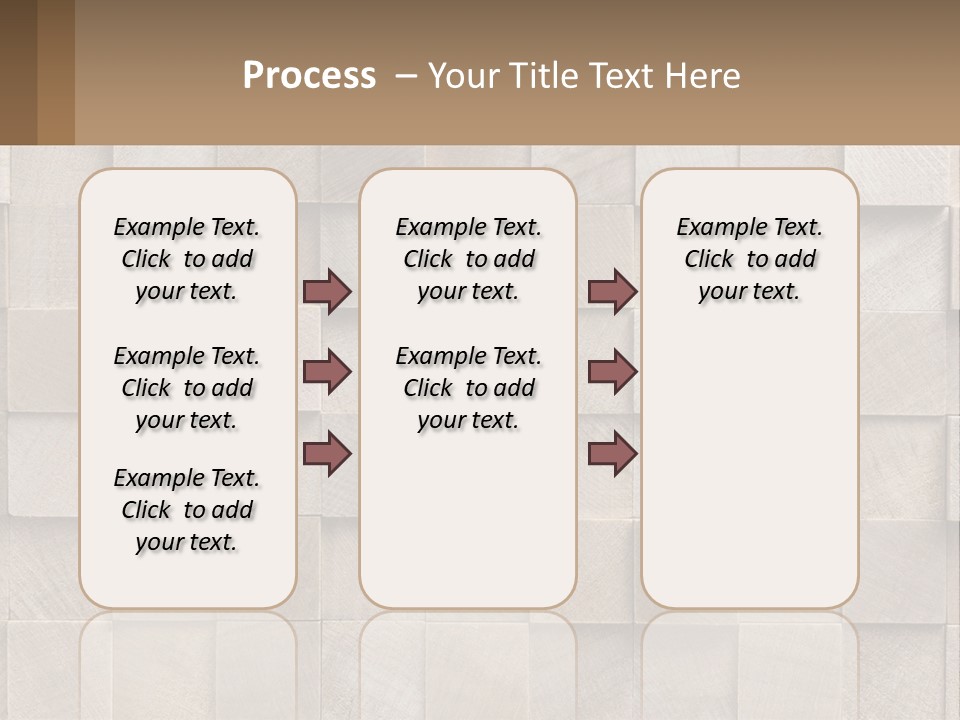A Wall Made Of Wooden Blocks With A Brown Background PowerPoint Template