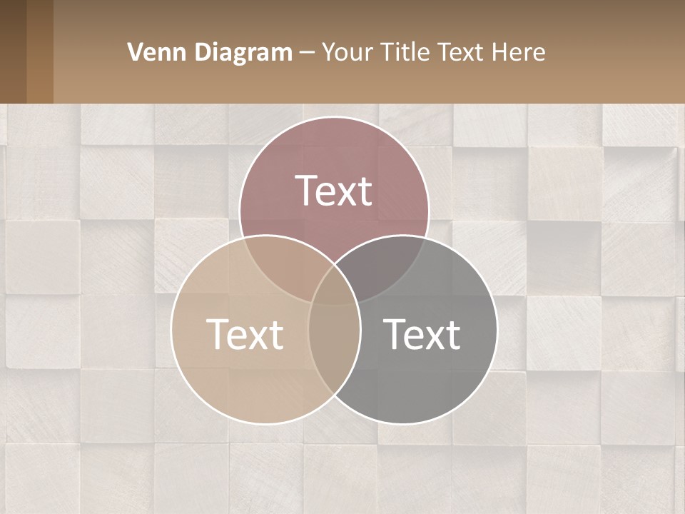 A Wall Made Of Wooden Blocks With A Brown Background PowerPoint Template