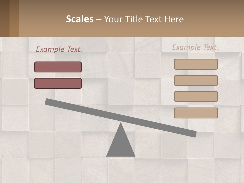 A Wall Made Of Wooden Blocks With A Brown Background PowerPoint Template