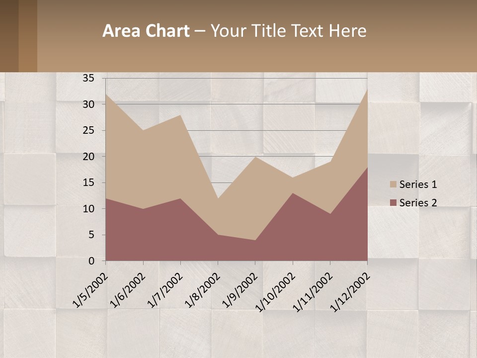 A Wall Made Of Wooden Blocks With A Brown Background PowerPoint Template